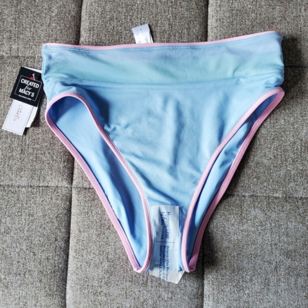 Salt + Cove Juniors' Colorblocked High Waist Bikini Bottoms Size L - Picture 4 of 9